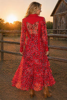 W.A.Y Wonderful & Young Red Bandana Mesh Tiered Maxi Skirt-Skirts-WAY-Deja Nu Boutique, Women's Fashion Boutique in Lampasas, Texas