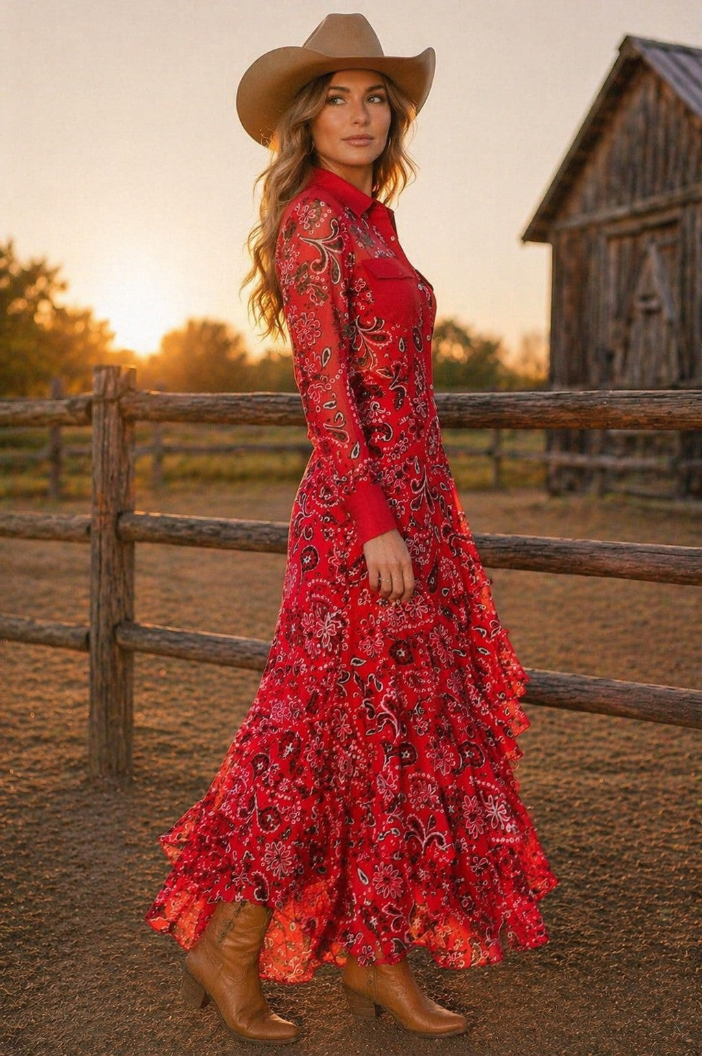 W.A.Y Wonderful & Young Red Bandana Mesh Tiered Maxi Skirt-Skirts-WAY-Deja Nu Boutique, Women's Fashion Boutique in Lampasas, Texas
