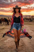 W.A.Y Wonderful & Young Horse Print Silky Maxi Duster-Dusters-WAY-Deja Nu Boutique, Women's Fashion Boutique in Lampasas, Texas