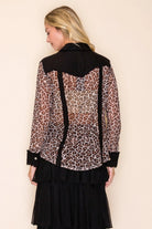 W.A.Y Wonderful & Young Leopard Print Mesh & Linen Combo Shirt-shirts-WAY-Deja Nu Boutique, Women's Fashion Boutique in Lampasas, Texas