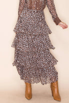 W.A.Y Wonderful & Young Leopard Mesh Tiered Layer Maxi Skirt-Maxi Skirts-WAY-Deja Nu Boutique, Women's Fashion Boutique in Lampasas, Texas