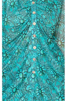 W.A.Y Wonderful & Young Turquoise Mesa Mesh Button Front Blouse-Tops-WAY-Deja Nu Boutique, Women's Fashion Boutique in Lampasas, Texas