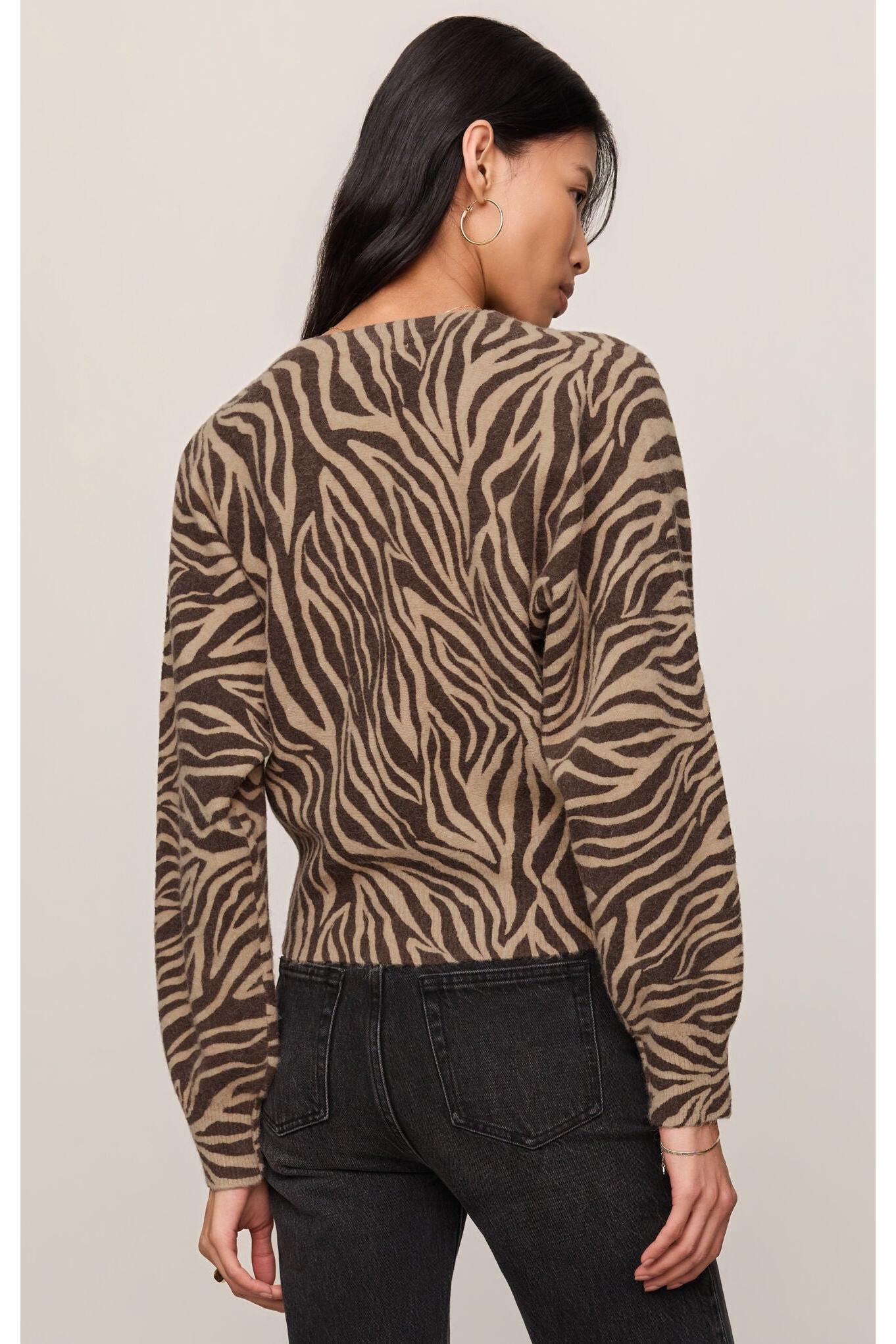 Z Supply All The Wild Zebra Cardigan in Dark Chocolate-Cardigans & Kimonos-Z Supply-Deja Nu Boutique, Women's Fashion Boutique in Lampasas, Texas