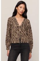Z Supply All The Wild Zebra Cardigan in Dark Chocolate-Cardigans & Kimonos-Z Supply-Deja Nu Boutique, Women's Fashion Boutique in Lampasas, Texas