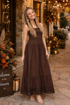 Z Supply Cornelia Poplin Maxi Dress - Chocolate Cherry-Maxi Dresses-Z Supply-Deja Nu Boutique, Women's Fashion Boutique in Lampasas, Texas