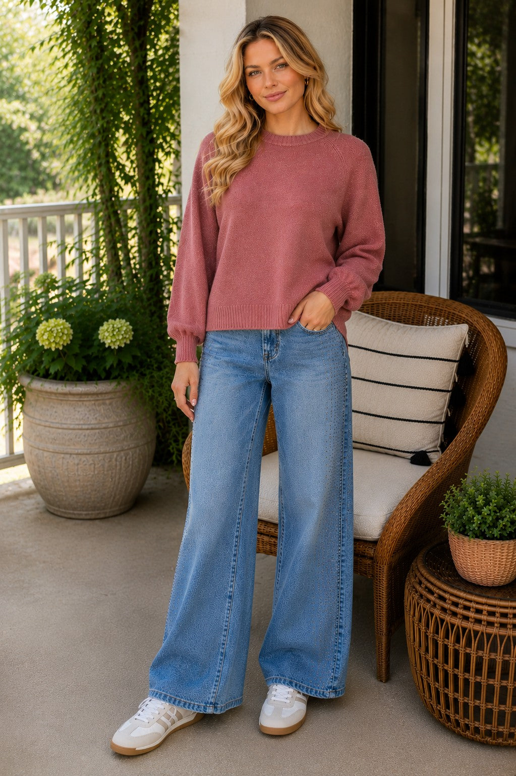 Z Supply Coming Up Sweater Desert Bloom-Sweaters-Z Supply Activewear-Deja Nu Boutique, Women's Fashion Boutique in Lampasas, Texas