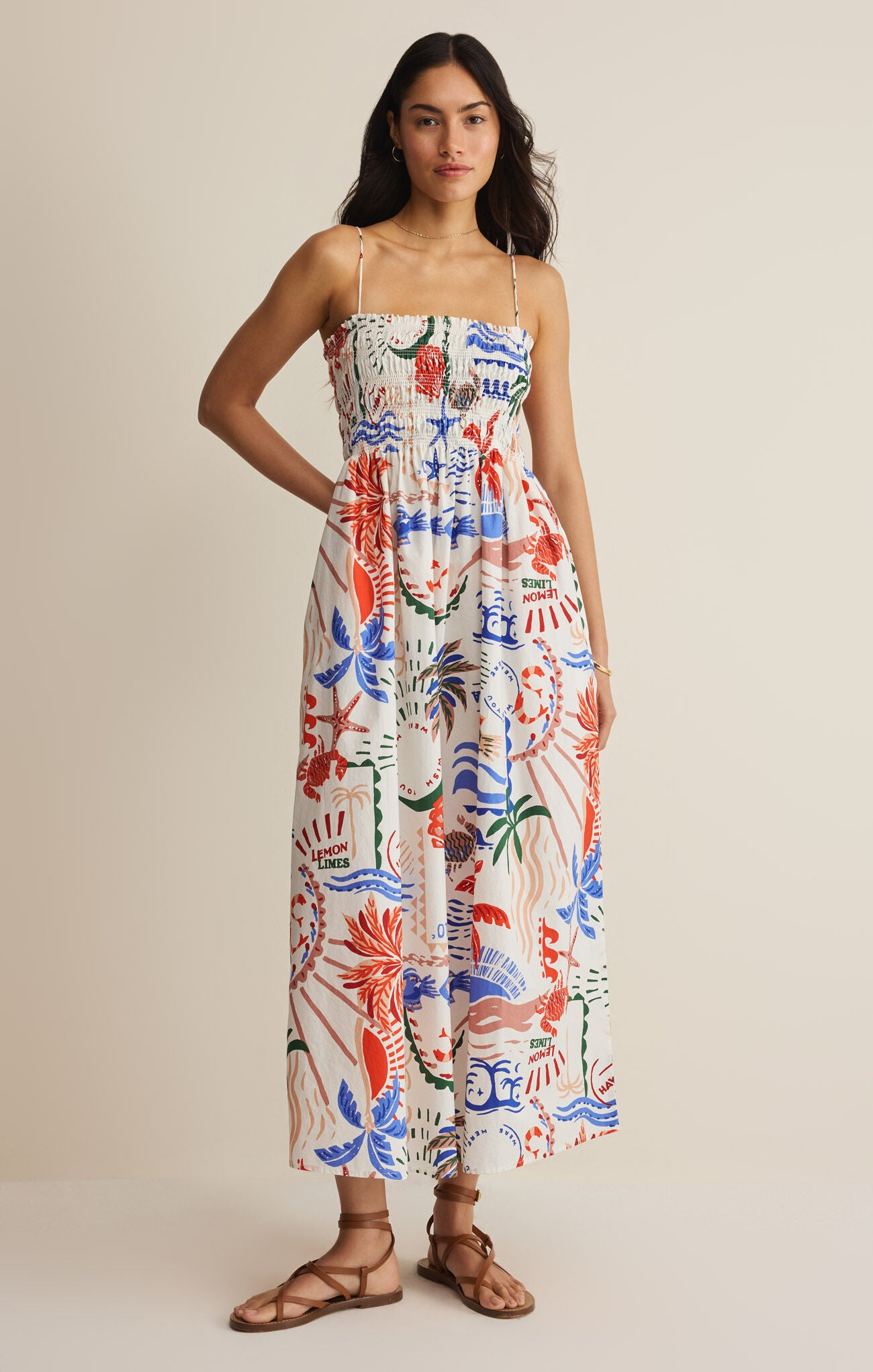 Z Supply Cornelia Ami Floral Midi Dress – Multi-Midi Dresses-Z Supply-Deja Nu Boutique, Women's Fashion Boutique in Lampasas, Texas