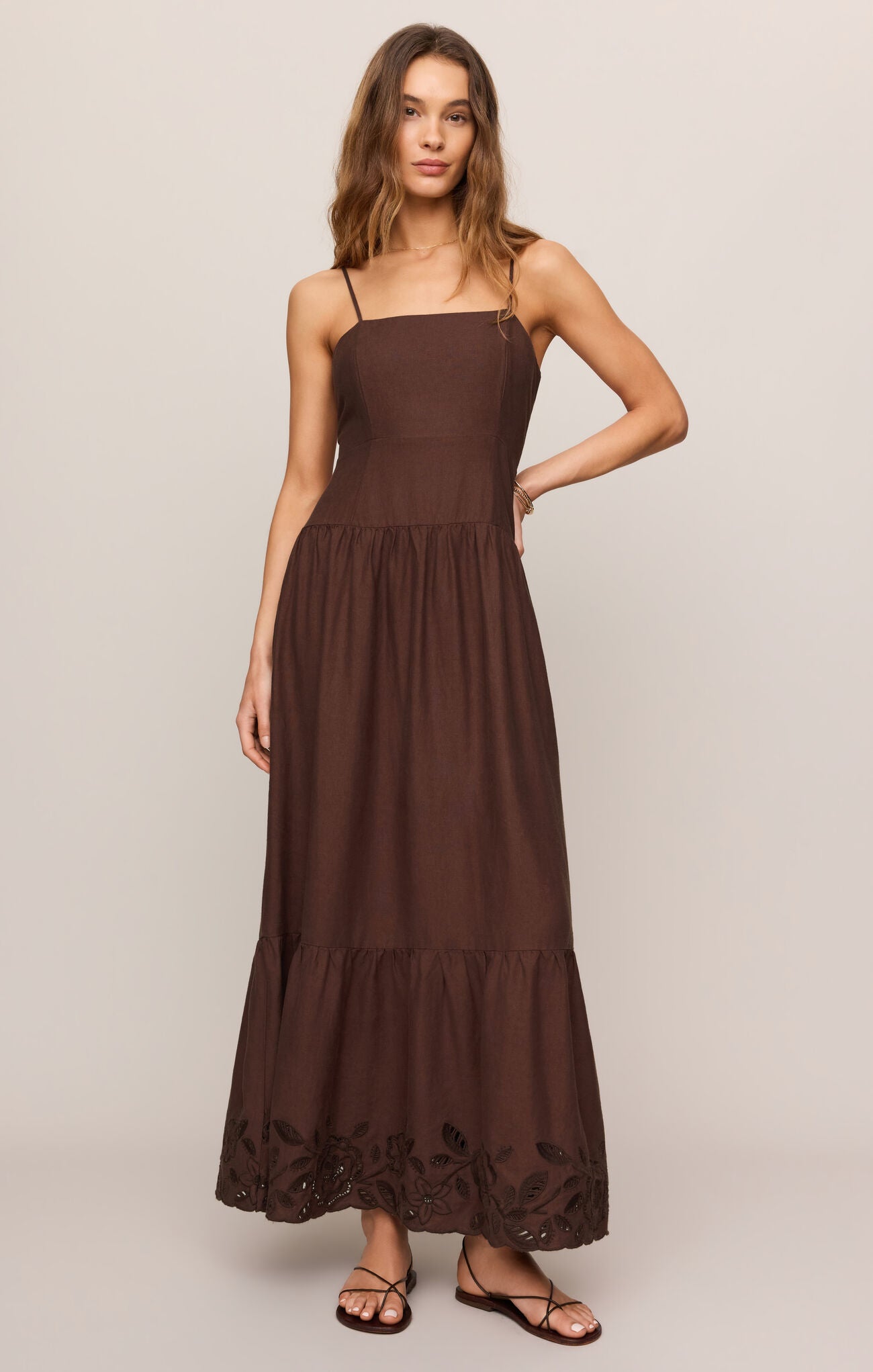 Z Supply Cornelia Poplin Maxi Dress - Chocolate Cherry-Maxi Dresses-Z Supply-Deja Nu Boutique, Women's Fashion Boutique in Lampasas, Texas