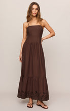 Z Supply Cornelia Poplin Maxi Dress - Chocolate Cherry-Maxi Dresses-Z Supply-Deja Nu Boutique, Women's Fashion Boutique in Lampasas, Texas