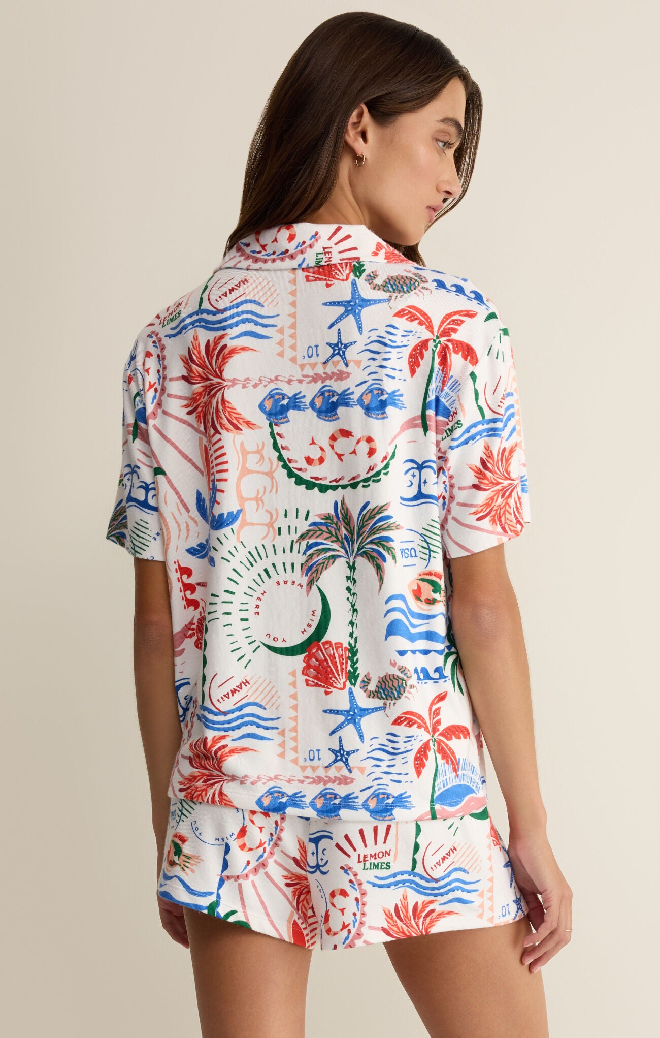 Z Supply Lounge Beach Days Getaway PJ Top – White-Lounge Wear-Z Supply Lounge-Deja Nu Boutique, Women's Fashion Boutique in Lampasas, Texas