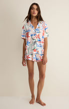 Z Supply Lounge Beach Days Getaway PJ Top – White-Lounge Wear-Z Supply Lounge-Deja Nu Boutique, Women's Fashion Boutique in Lampasas, Texas
