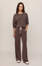 Z Supply Hunter Knit Pant in Dark Chocolate-Pants-Z Supply-Deja Nu Boutique, Women's Fashion Boutique in Lampasas, Texas