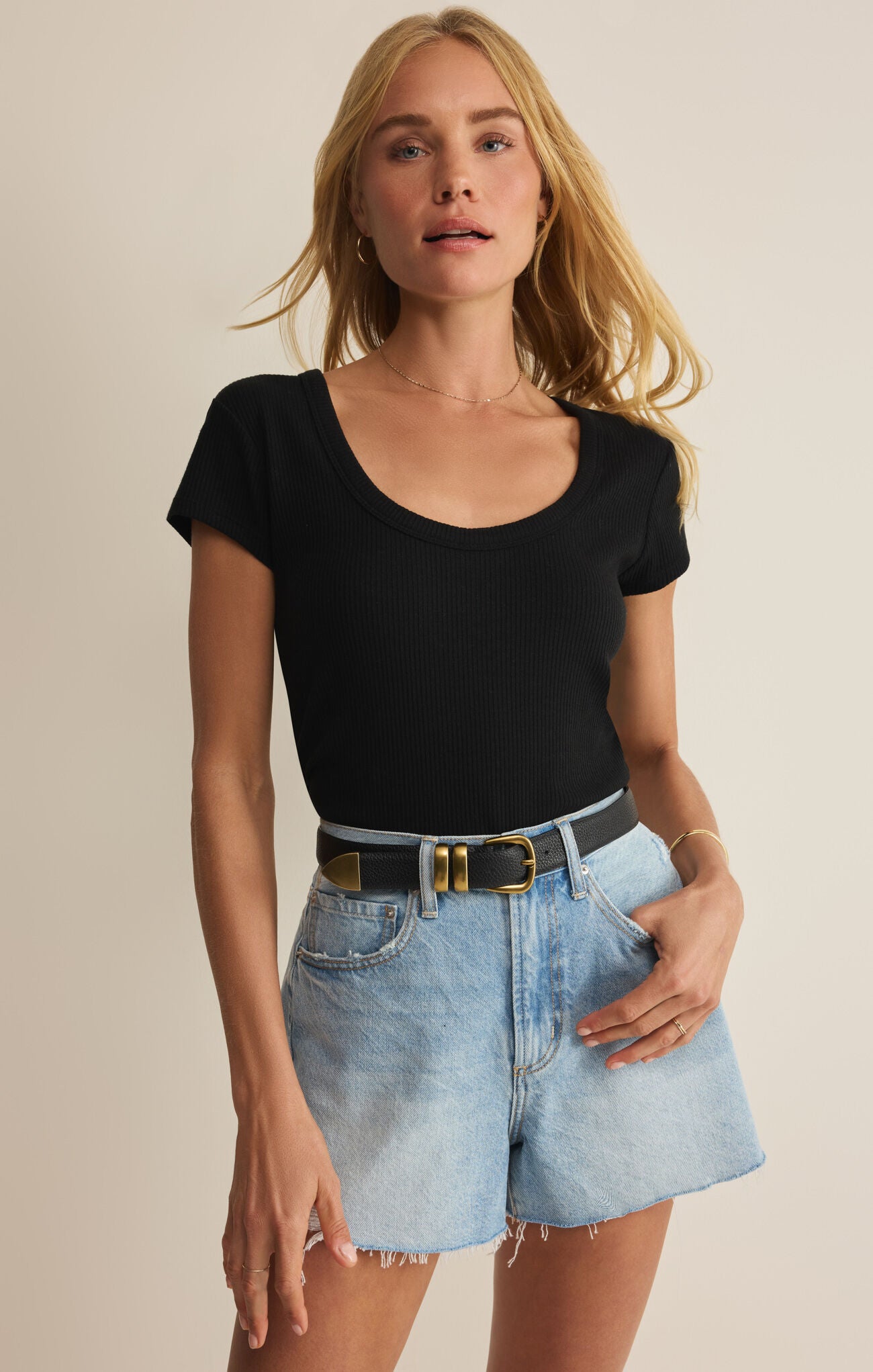 Z Supply Leisurely Tee – Black-T-Shirts-Z Supply-Deja Nu Boutique, Women's Fashion Boutique in Lampasas, Texas