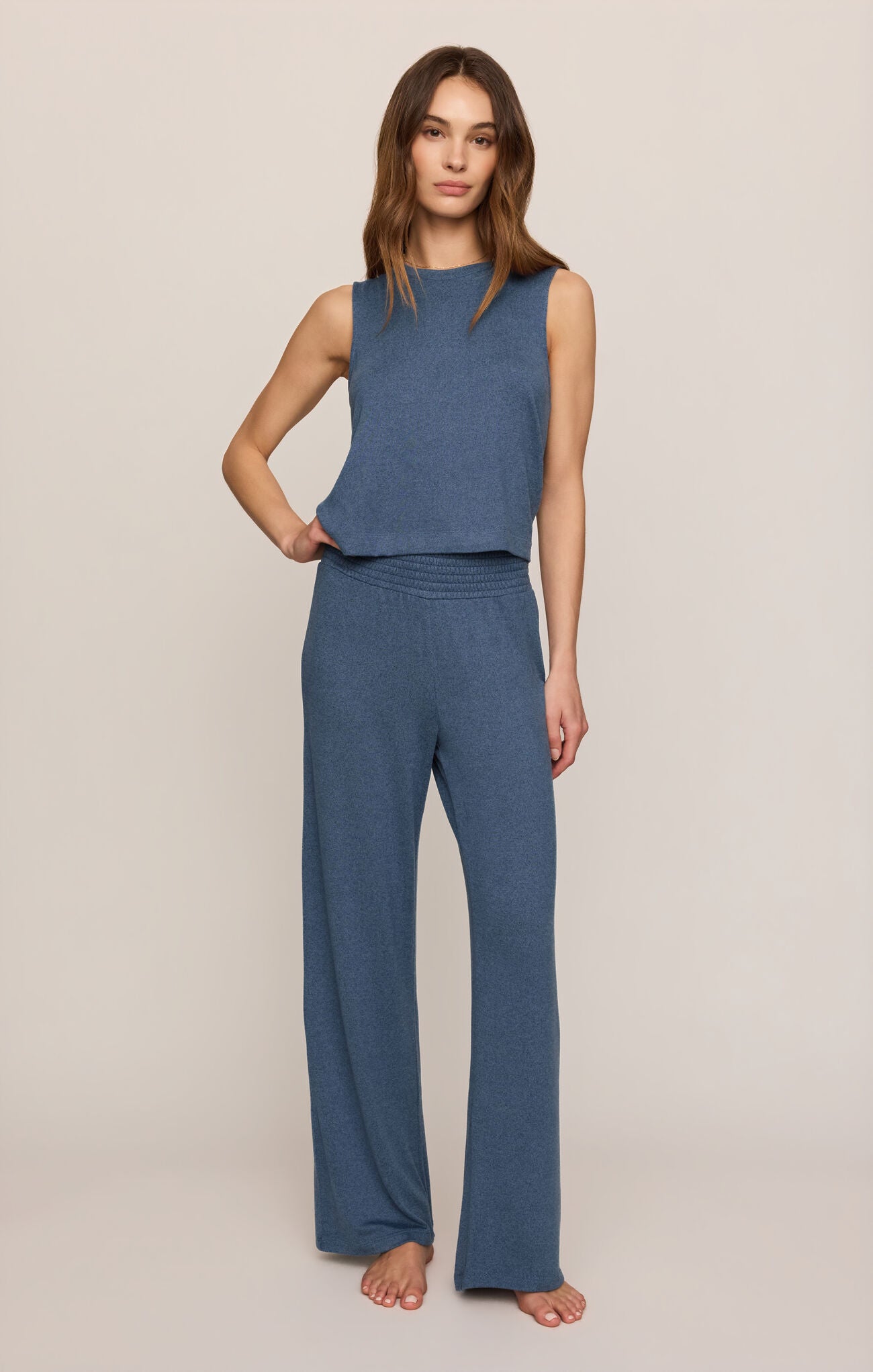 Z Supply Lounge Sloane Soft Knit Tank in True Navy-Lounge Wear-Z Supply Lounge-Deja Nu Boutique, Women's Fashion Boutique in Lampasas, Texas