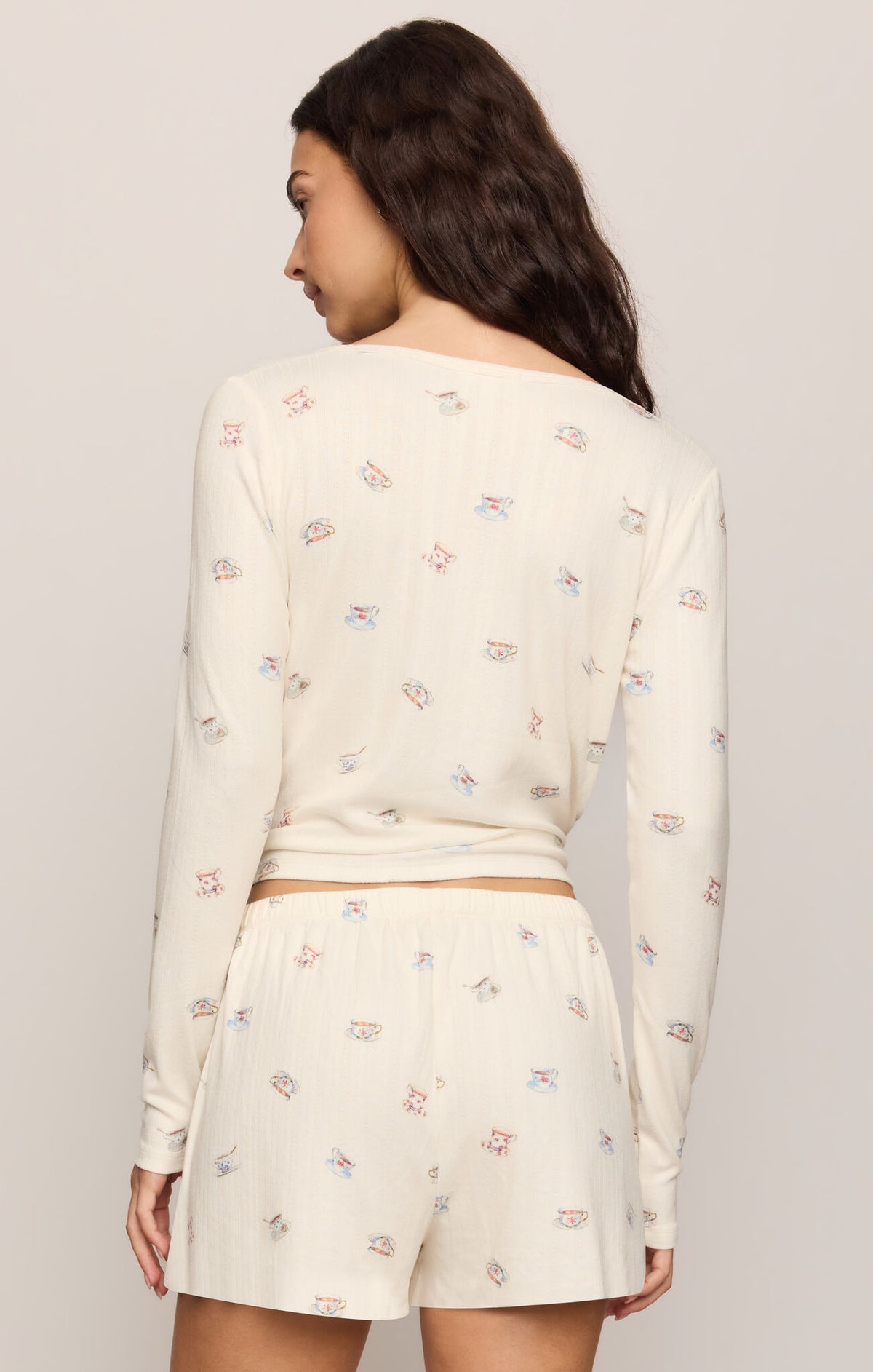 Z Supply Lounge Tea Time Long Sleeve Top in Vanilla Ice-Lounge Wear-Z Supply Lounge-Deja Nu Boutique, Women's Fashion Boutique in Lampasas, Texas