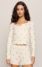 Z Supply Lounge Tea Time Long Sleeve Top in Vanilla Ice-Lounge Wear-Z Supply Lounge-Deja Nu Boutique, Women's Fashion Boutique in Lampasas, Texas