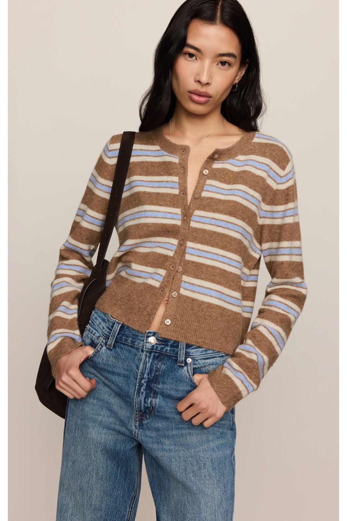 Z Supply Medina Stripe Cardigan in Golden Caramel-Cardigans & Kimonos-Z Supply-Deja Nu Boutique, Women's Fashion Boutique in Lampasas, Texas