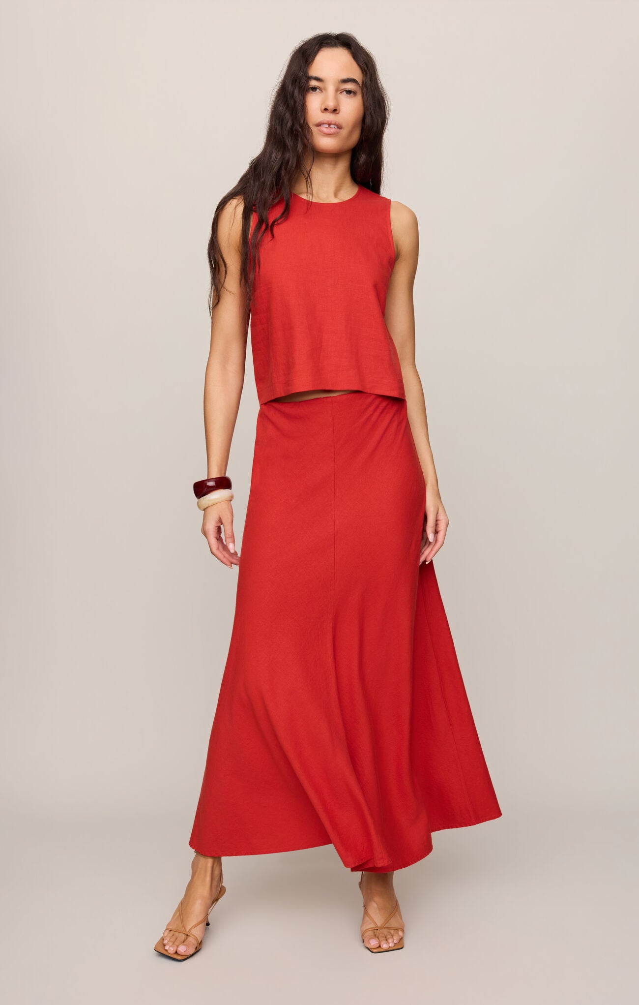 Z Supply Meryl Midi Skirt - Chili Pepper-Skirts-Z Supply-Deja Nu Boutique, Women's Fashion Boutique in Lampasas, Texas
