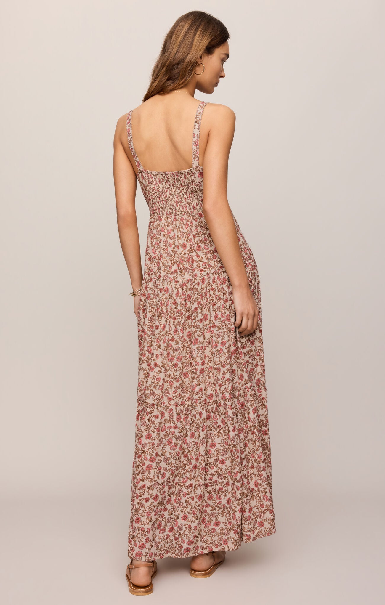 Z Supply Mindy Floral Maxi Dress - Sandshell-Maxi Dresses-Z Supply-Deja Nu Boutique, Women's Fashion Boutique in Lampasas, Texas
