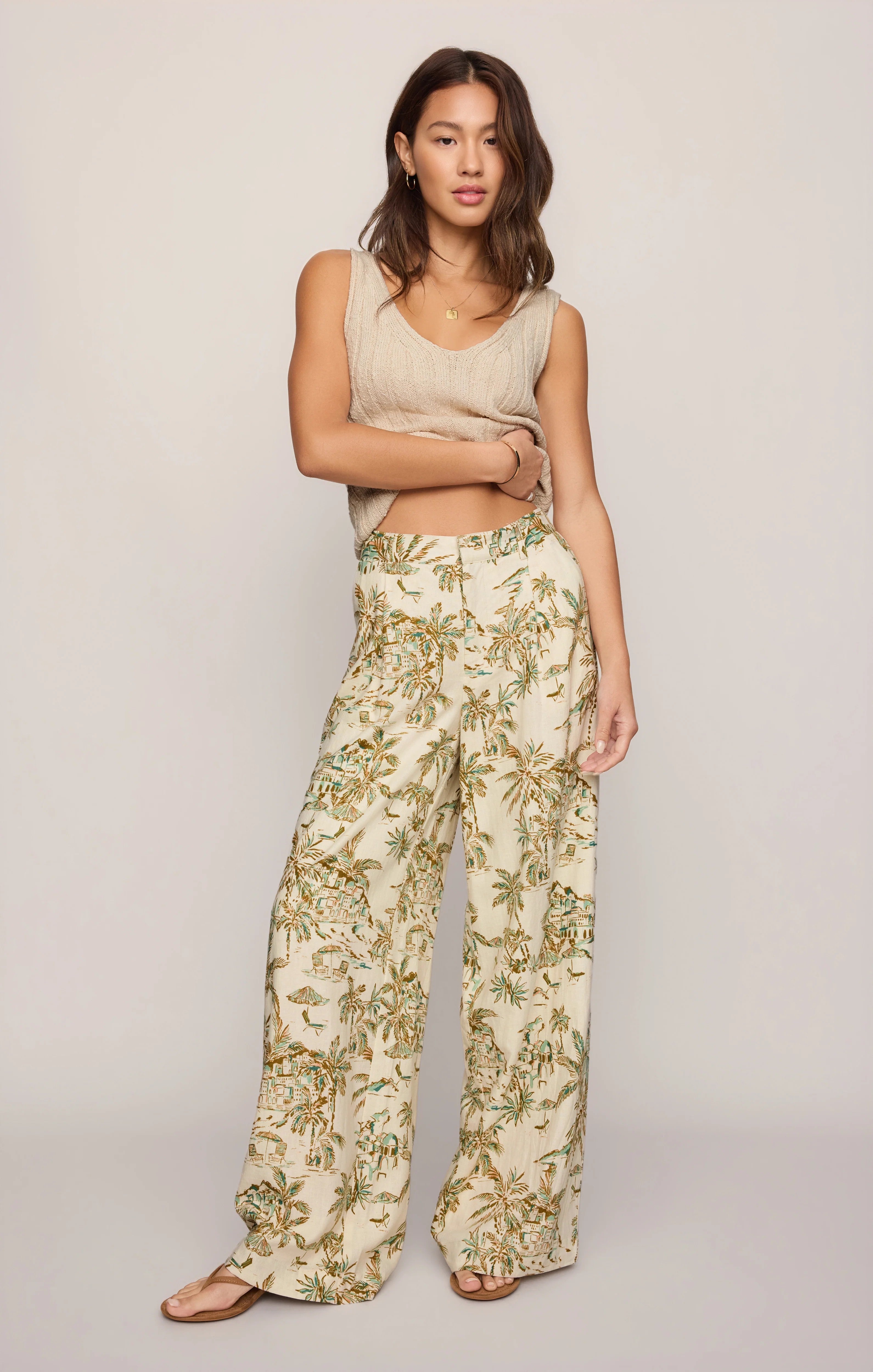 Z Supply Overlook Tiki Tide Linen Pant – Island Coconut-Pants-Z Supply-Deja Nu Boutique, Women's Fashion Boutique in Lampasas, Texas