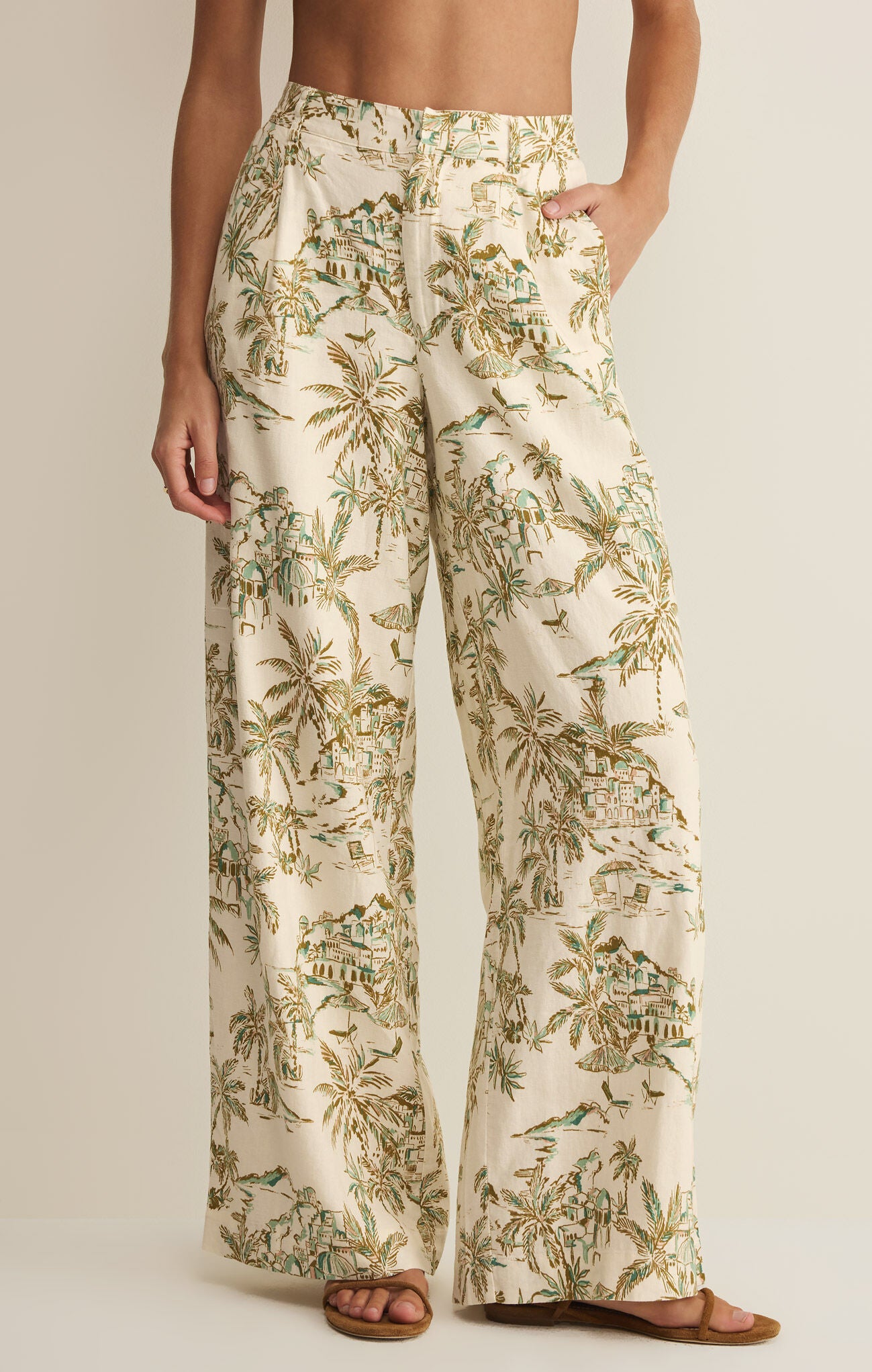 Z Supply Overlook Tiki Tide Linen Pant – Island Coconut-Pants-Z Supply-Deja Nu Boutique, Women's Fashion Boutique in Lampasas, Texas