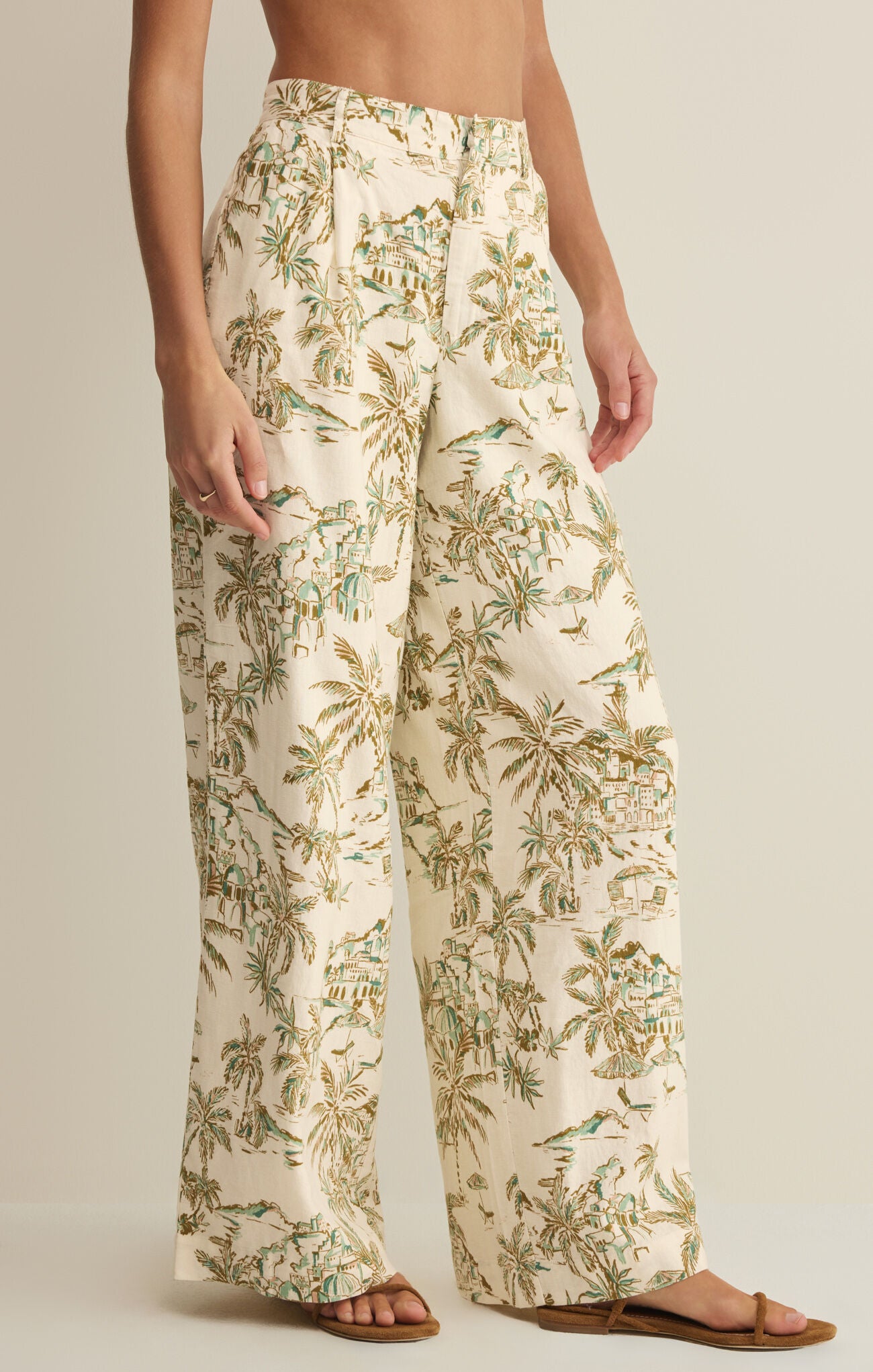Z Supply Overlook Tiki Tide Linen Pant – Island Coconut-Pants-Z Supply-Deja Nu Boutique, Women's Fashion Boutique in Lampasas, Texas