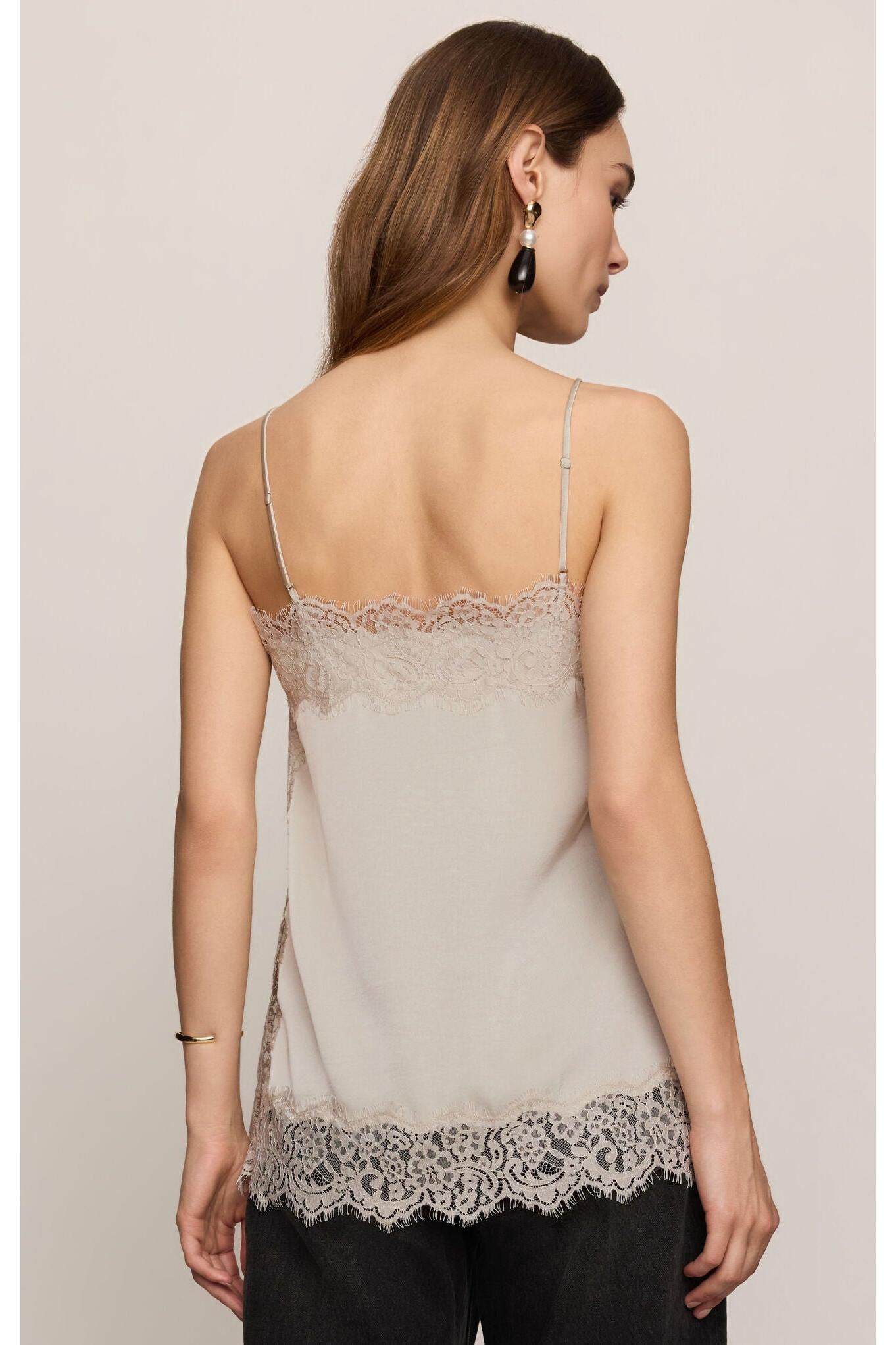 Z Supply Roselle Lace Trim Cami in Frosted Pearl-Camis/Tanks-Z Supply-Deja Nu Boutique, Women's Fashion Boutique in Lampasas, Texas
