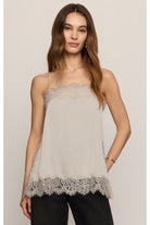 Z Supply Roselle Lace Trim Cami in Frosted Pearl-Camis/Tanks-Z Supply-Deja Nu Boutique, Women's Fashion Boutique in Lampasas, Texas