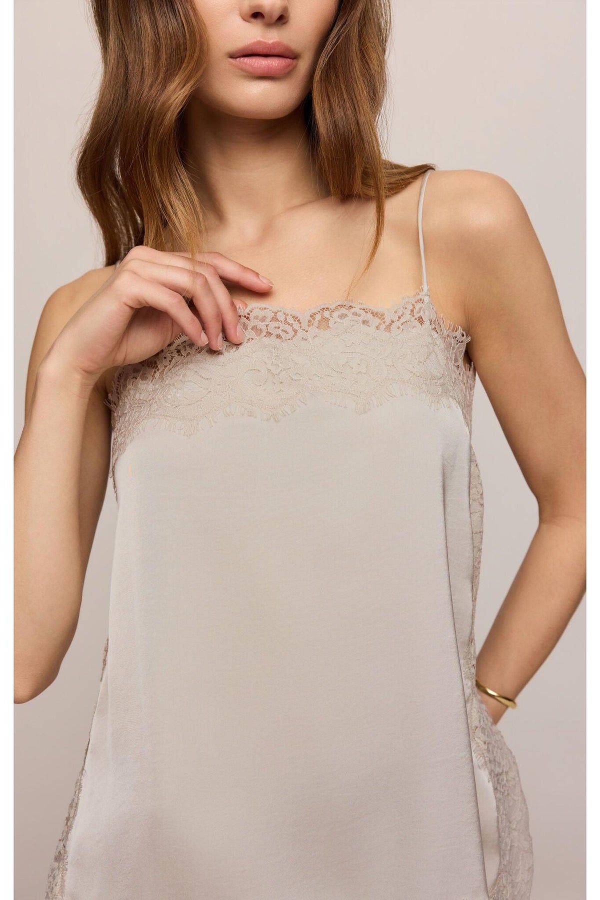Z Supply Roselle Lace Trim Cami in Frosted Pearl-Camis/Tanks-Z Supply-Deja Nu Boutique, Women's Fashion Boutique in Lampasas, Texas