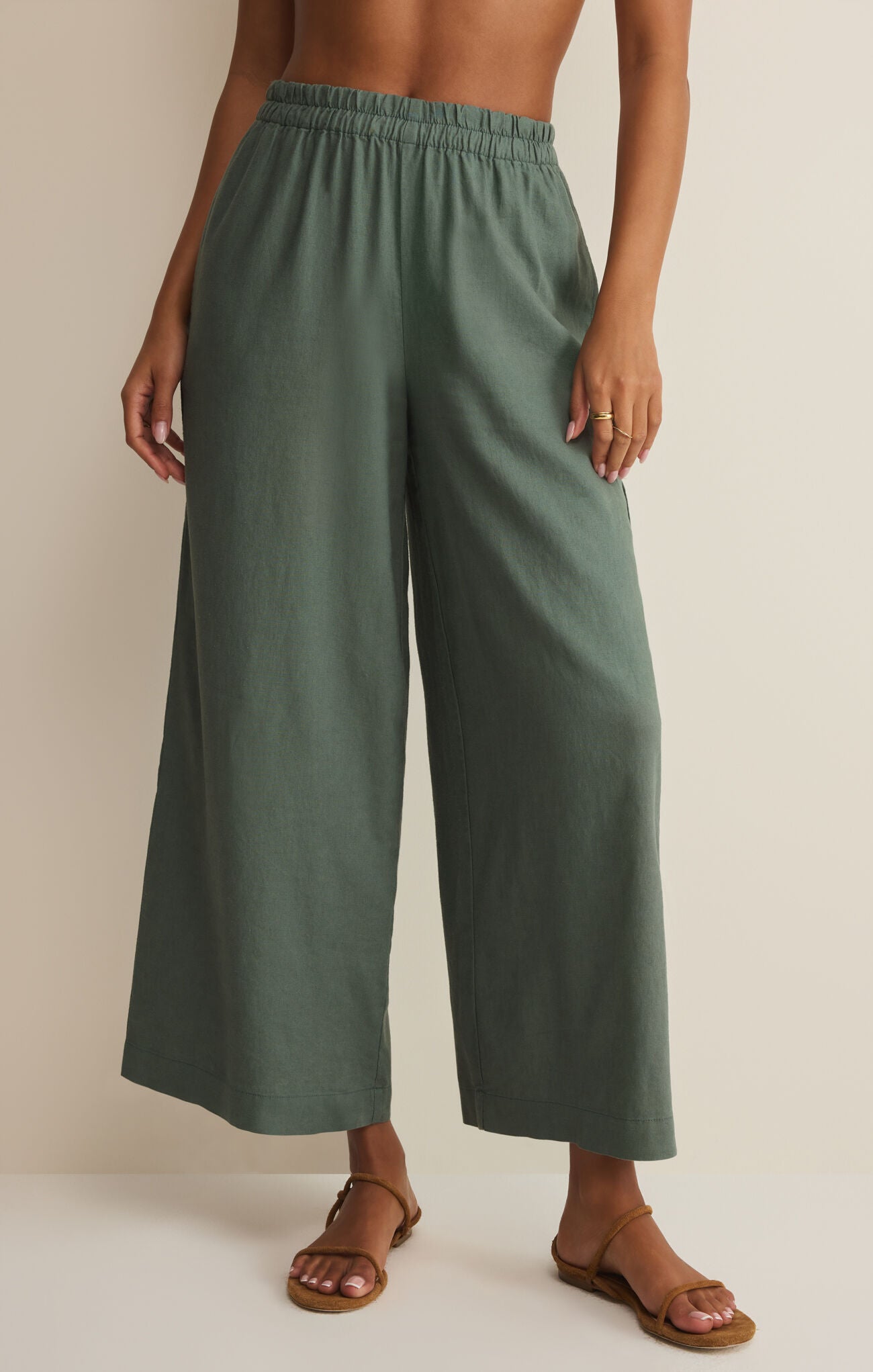 Z Supply Scout Linen Pant in Everglade-Pants-Z Supply-Deja Nu Boutique, Women's Fashion Boutique in Lampasas, Texas