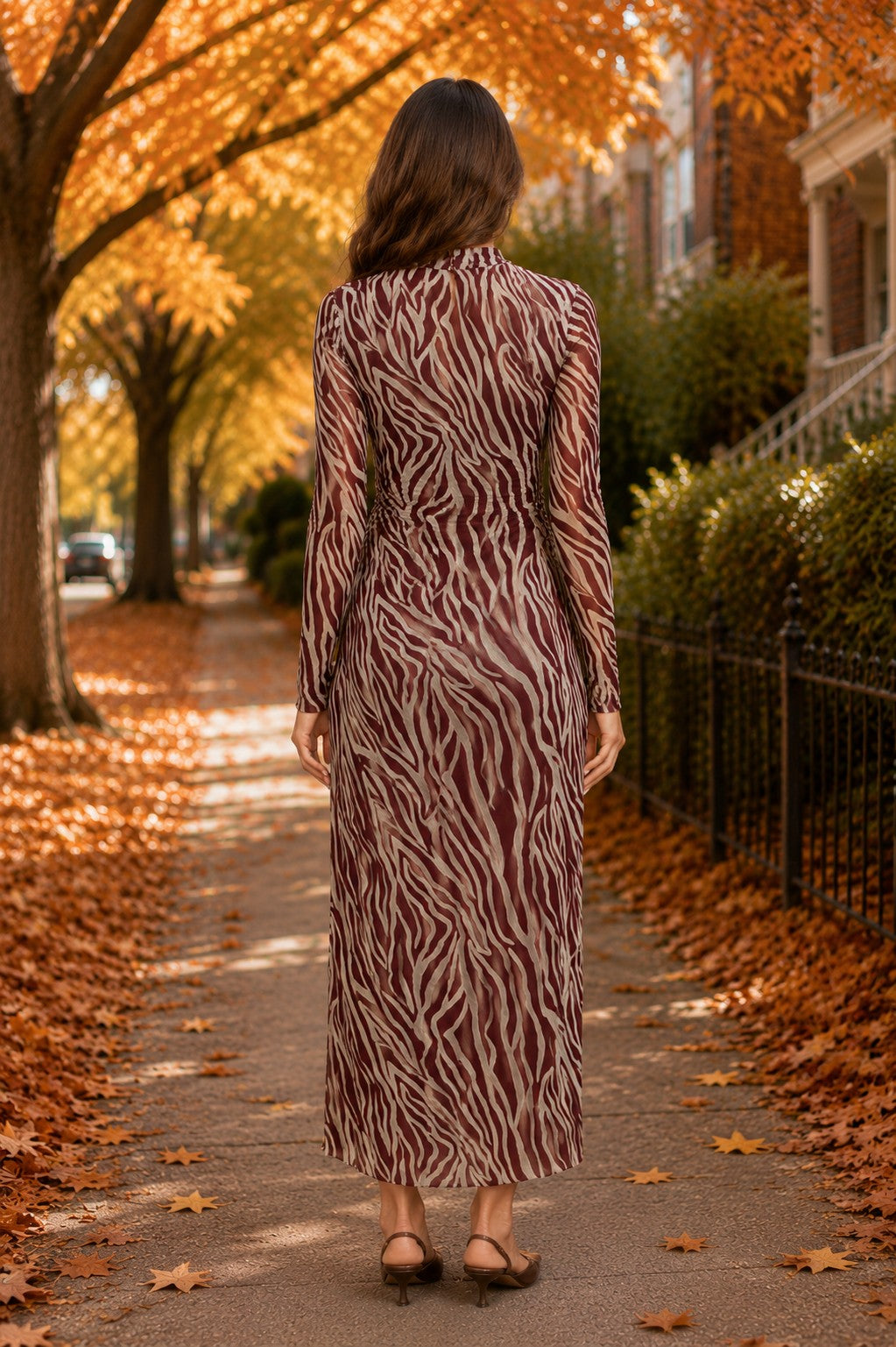 Z Supply Sevilla Zebra Mesh Midi Dress in Velvet Rouge-Midi Dresses-Z Supply-Deja Nu Boutique, Women's Fashion Boutique in Lampasas, Texas