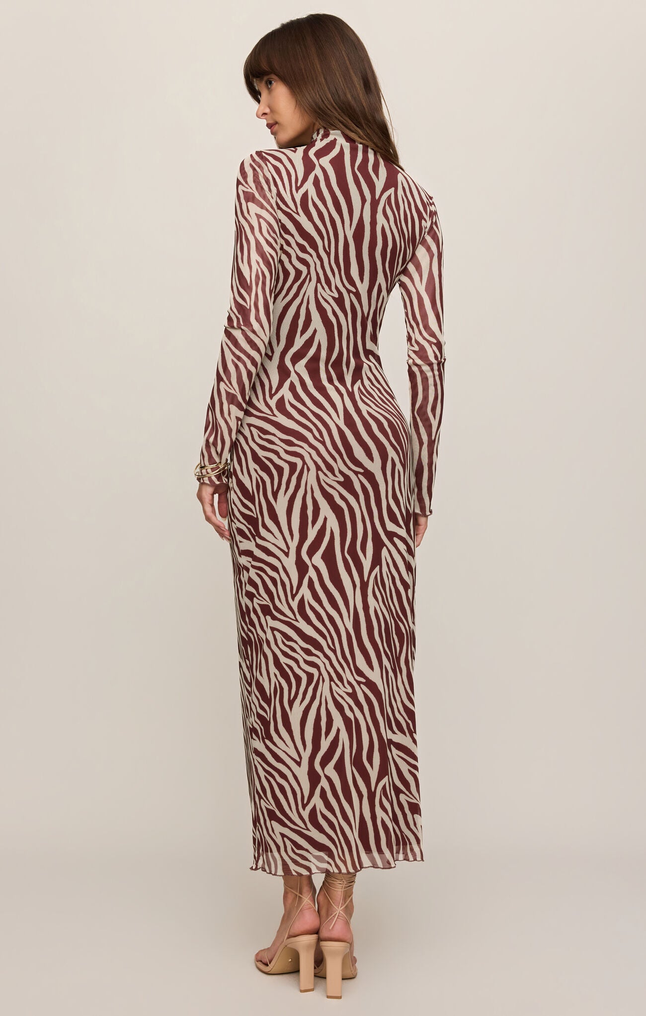 Z Supply Sevilla Zebra Mesh Midi Dress in Velvet Rouge-Midi Dresses-Z Supply-Deja Nu Boutique, Women's Fashion Boutique in Lampasas, Texas