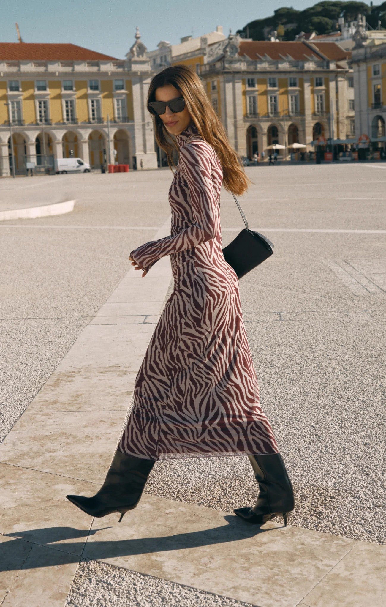 Z Supply Sevilla Zebra Mesh Midi Dress in Velvet Rouge-Midi Dresses-Z Supply-Deja Nu Boutique, Women's Fashion Boutique in Lampasas, Texas