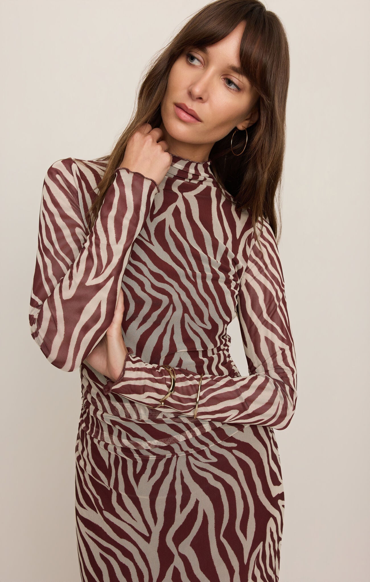 Z Supply Sevilla Zebra Mesh Midi Dress in Velvet Rouge-Midi Dresses-Z Supply-Deja Nu Boutique, Women's Fashion Boutique in Lampasas, Texas