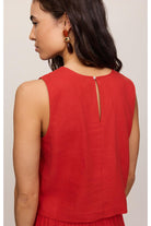 Z Supply Sloane Linen Cropped Tank – Chili Pepper-Camis/Tanks-Z Supply-Deja Nu Boutique, Women's Fashion Boutique in Lampasas, Texas