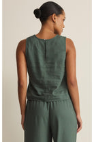 Z Supply Sloane Linen Top in Everglade-Tops-Z Supply-Deja Nu Boutique, Women's Fashion Boutique in Lampasas, Texas