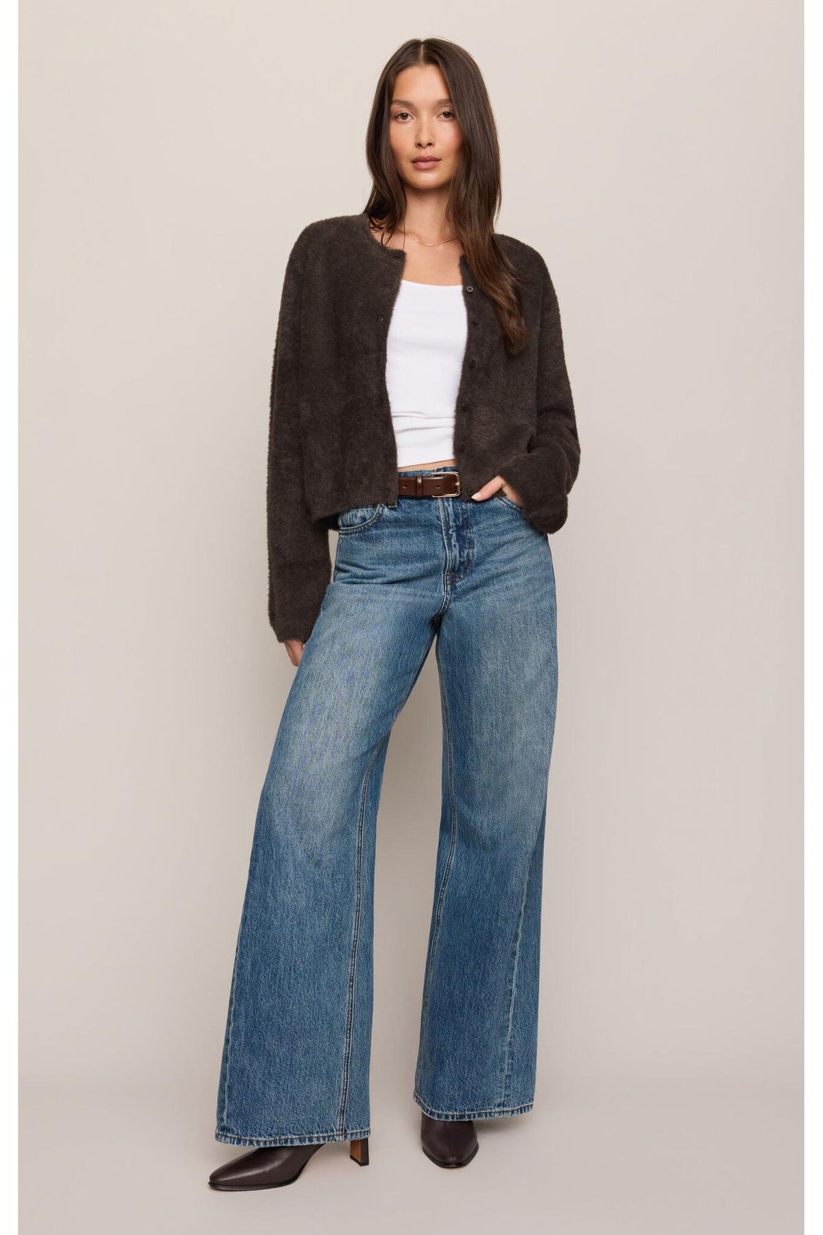 Z Supply Winterglow Fluffy Cardigan in Cocoa Bean-Cardigans & Kimonos-Z Supply-Deja Nu Boutique, Women's Fashion Boutique in Lampasas, Texas