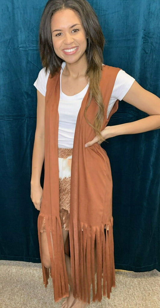 L And B Brown Cowhide Mini Skirt-Skirts-L And B-Deja Nu Boutique, Women's Fashion Boutique in Lampasas, Texas