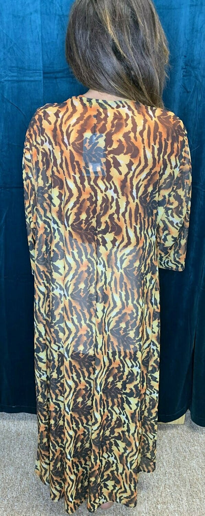 L And B Tiger Stripe Sheer Kimono-Cardigans & Kimonos-L And B-Deja Nu Boutique, Women's Fashion Boutique in Lampasas, Texas