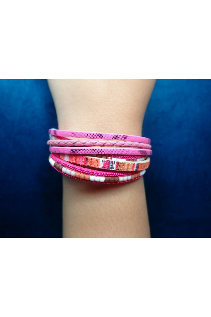 Pink Multi Strand Magnetic Bracelet-Bracelets-Deja Nu Tx-Deja Nu Boutique, Women's Fashion Boutique in Lampasas, Texas