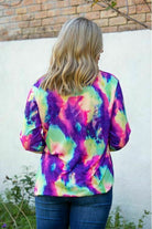 L And B Tie Dye V Neck Sequin Pocket Bright Colors Top-Tops-L And B-Deja Nu Boutique, Women's Fashion Boutique in Lampasas, Texas