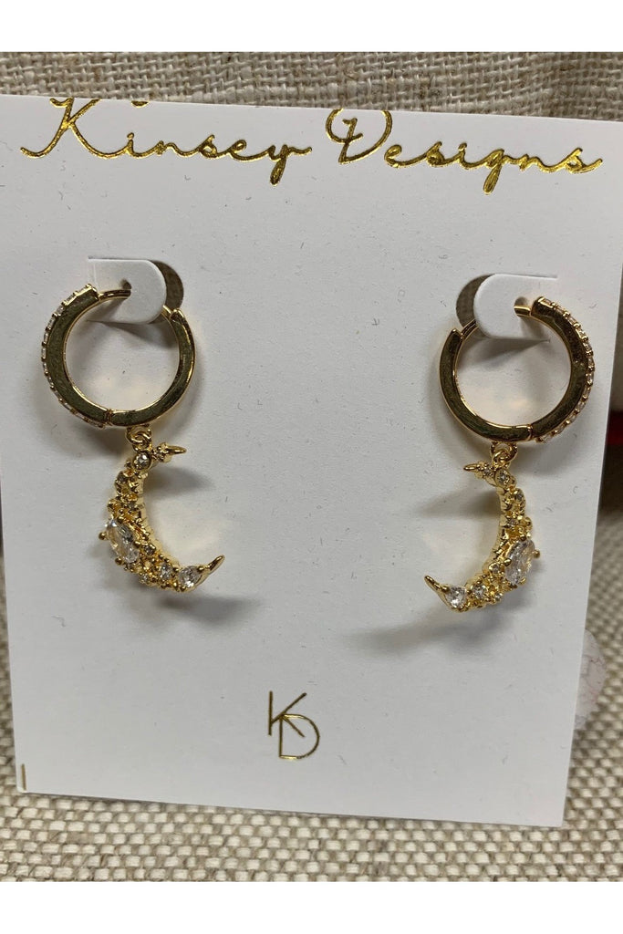 Kinsey Designs The Divine Cut Out Moon Huggie Earrings-Earrings-Kinsey Designs-Deja Nu Boutique, Women's Fashion Boutique in Lampasas, Texas