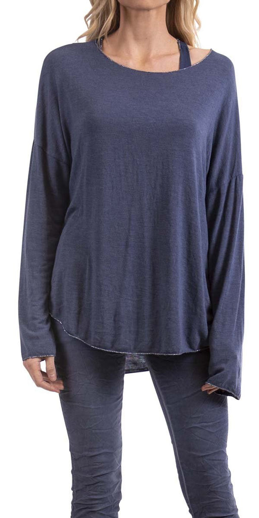 Gigi Moda Blue Tank And Sweater Set - One Size-Sweaters-Gigi Moda-Deja Nu Boutique, Women's Fashion Boutique in Lampasas, Texas
