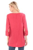 APNY Linen Fit And Flare Red Tunic-Tunics-APNY-Deja Nu Boutique, Women's Fashion Boutique in Lampasas, Texas