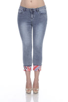 AZI Celeste Print Cuff Crop Jean-Jeans-AZI-Deja Nu Boutique, Women's Fashion Boutique in Lampasas, Texas