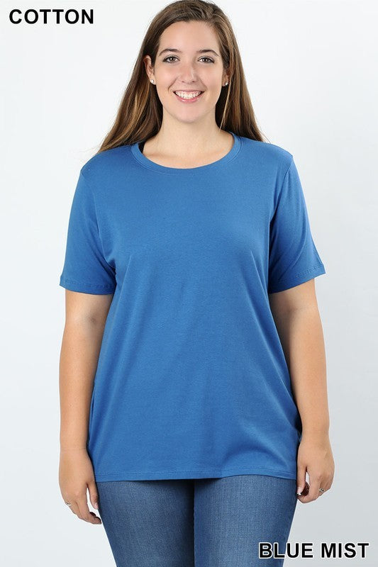 Active Basic Crew Neck Plus T-Shirts-Curvy/Plus Tops-Active Basic-Deja Nu Boutique, Women's Fashion Boutique in Lampasas, Texas