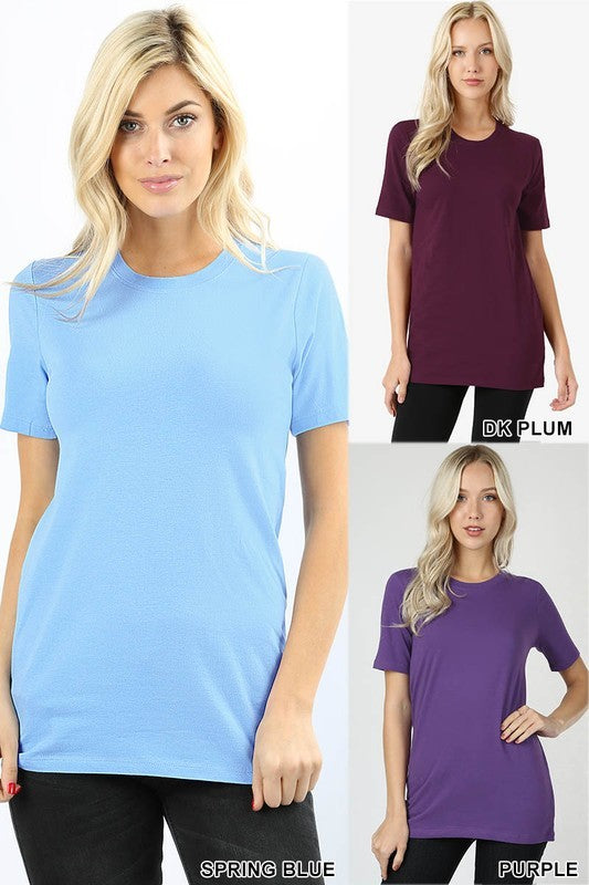 Active Basic Crew Neck Plus T-Shirts-Curvy/Plus Tops-Active Basic-Deja Nu Boutique, Women's Fashion Boutique in Lampasas, Texas