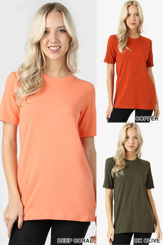 Active Basic Crew Neck Plus T-Shirts-Curvy/Plus Tops-Active Basic-Deja Nu Boutique, Women's Fashion Boutique in Lampasas, Texas