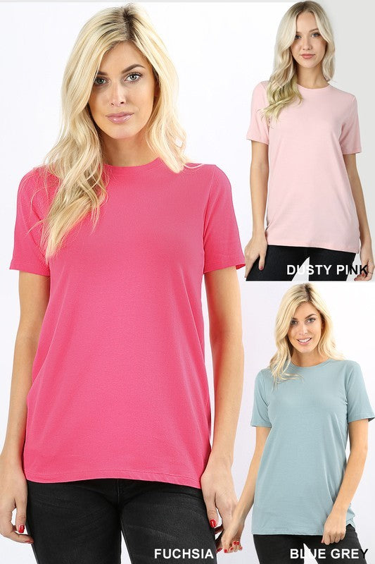 Active Basic Crew Neck Plus T-Shirts-Curvy/Plus Tops-Active Basic-Deja Nu Boutique, Women's Fashion Boutique in Lampasas, Texas