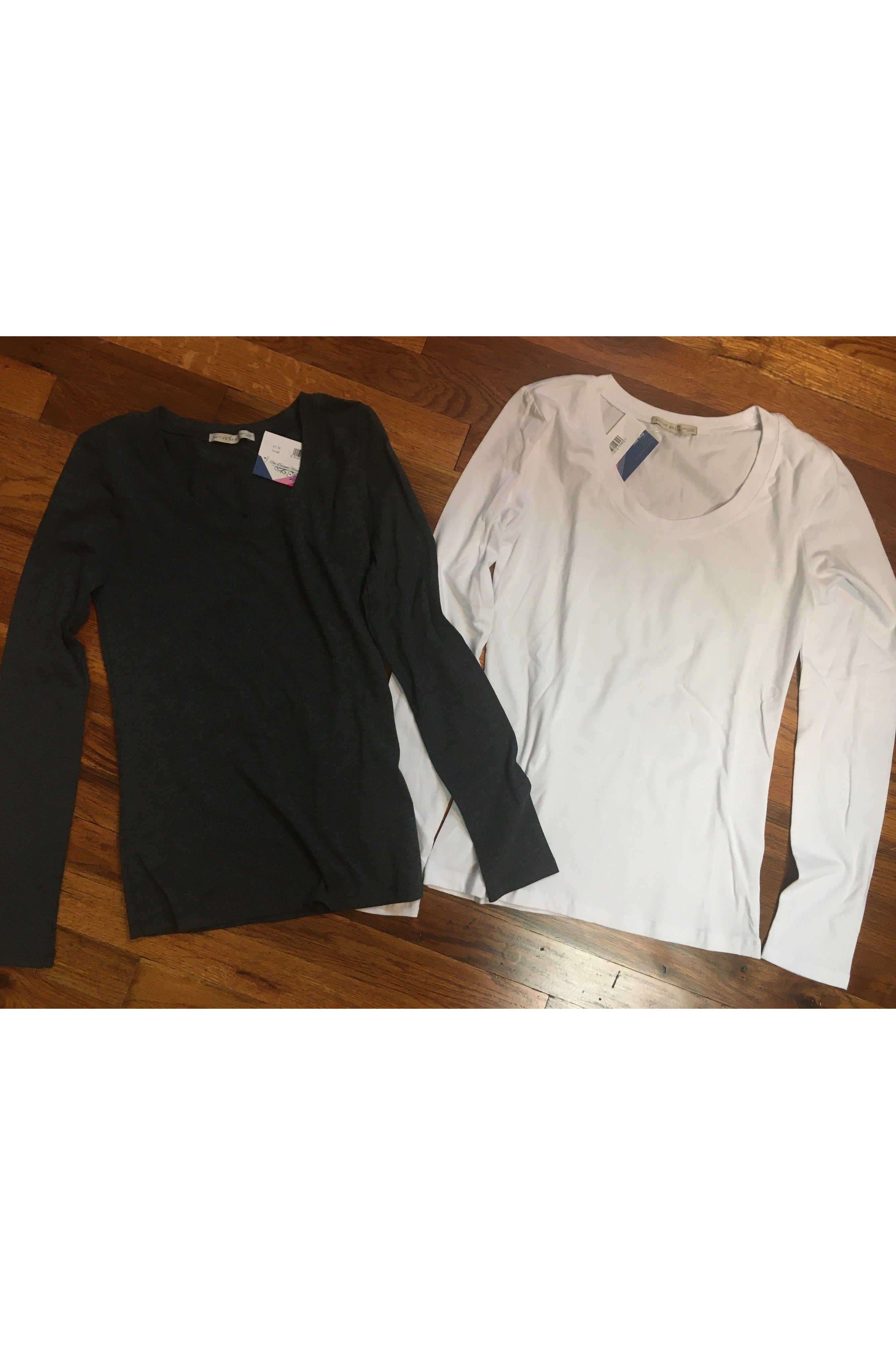 Active Basic Long Sleeve Basic T-Shirt Charcoal And White-Long Sleeves-Active Basic-Deja Nu Boutique, Women's Fashion Boutique in Lampasas, Texas